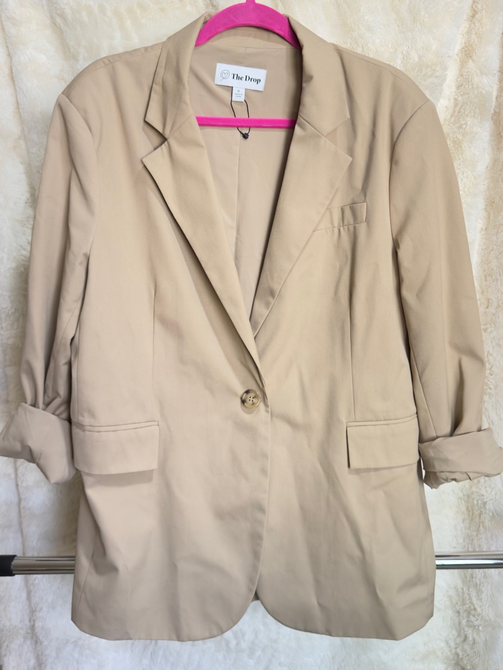 Women's Tan Single-Button Blazer
